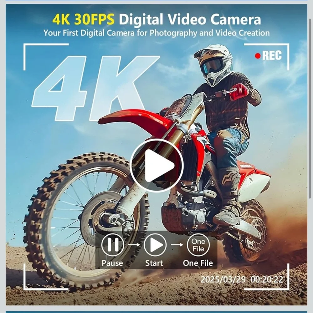 4K Ultra HD Digital Video Camera with WiFi - Black